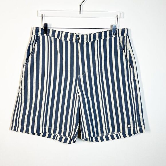 Solid and Striped Men’s Size Large Boardshort Blue Cream Stripes Swim Shorts - Picture 2 of 13